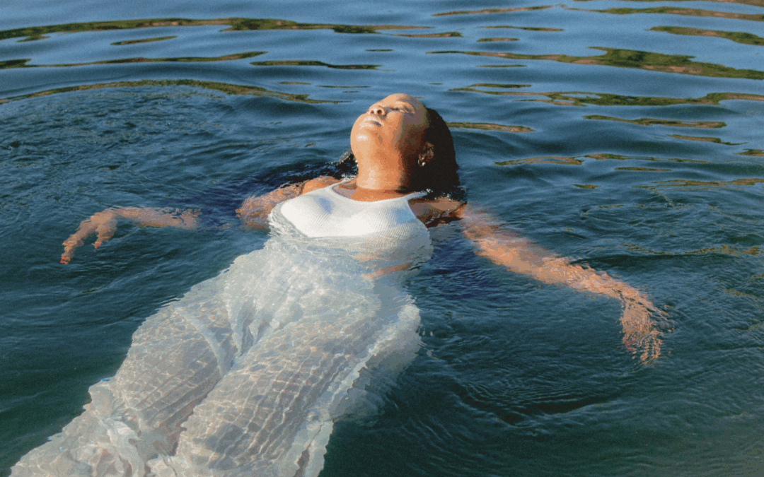 a person in water practicing holistic healing for anxiety