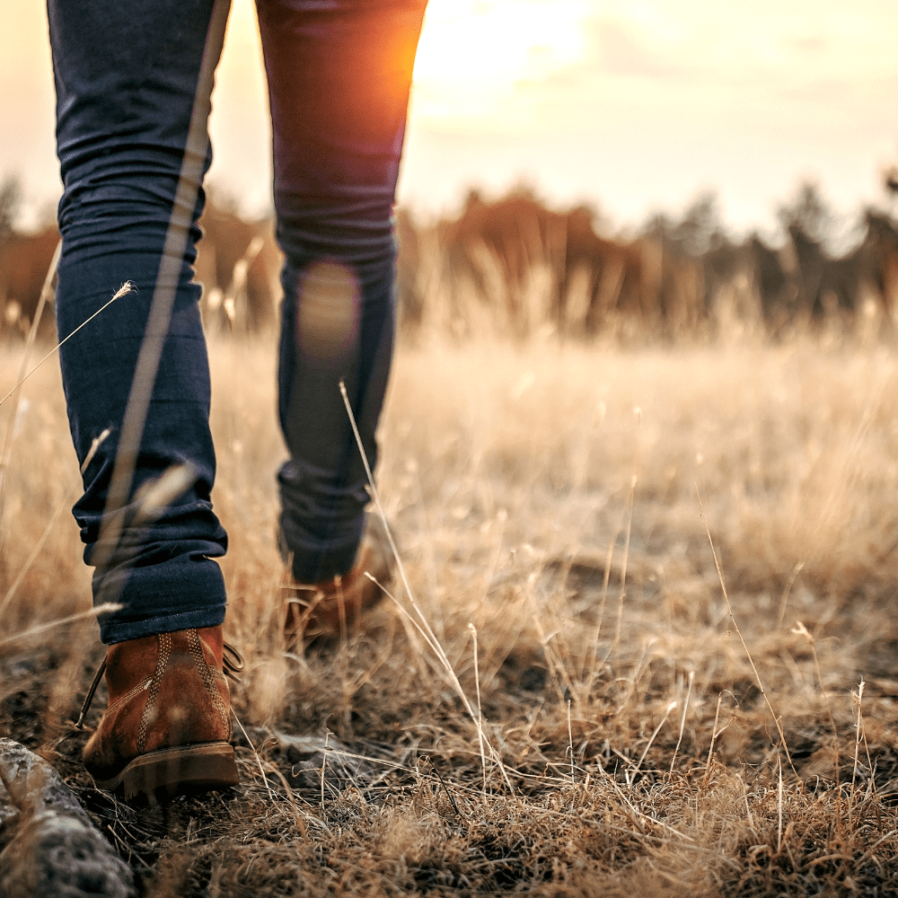 person walking in boots