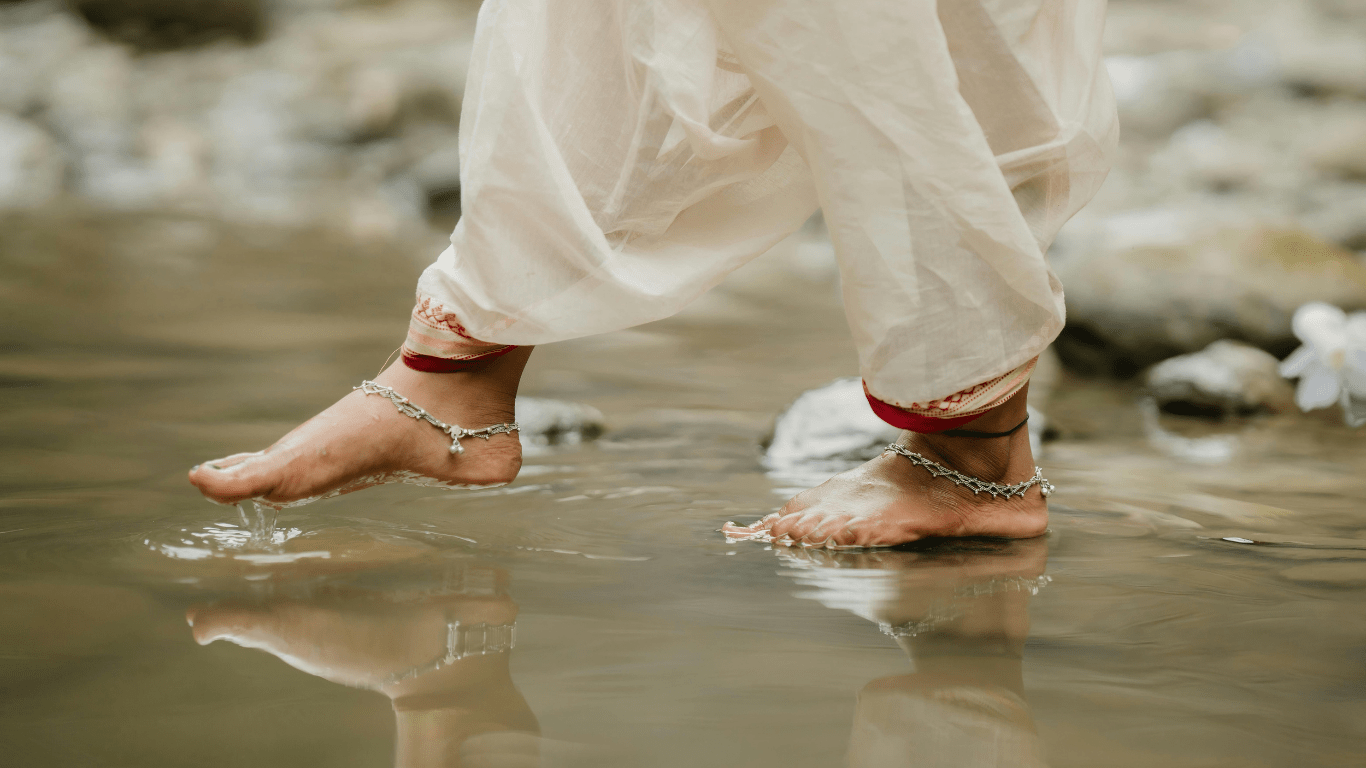 someone stepping into a free guided meditation