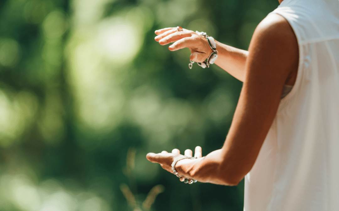 woman doing mind body practice outside